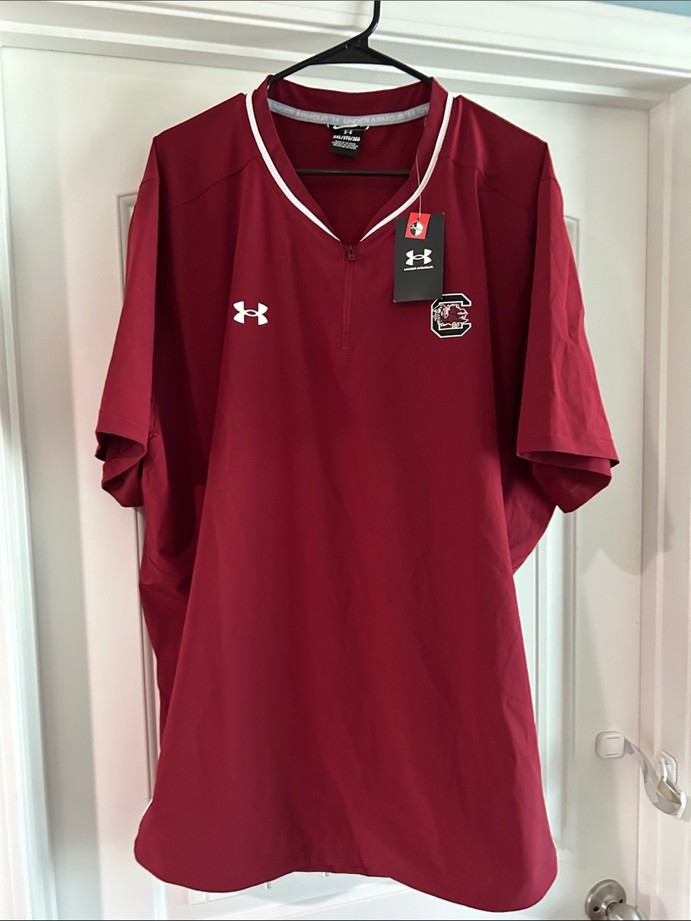 Under Armour Men's Garnet/White Quarter-Zip South Carolina Pullover